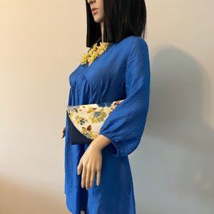 V-neck Dress - Bright Blue